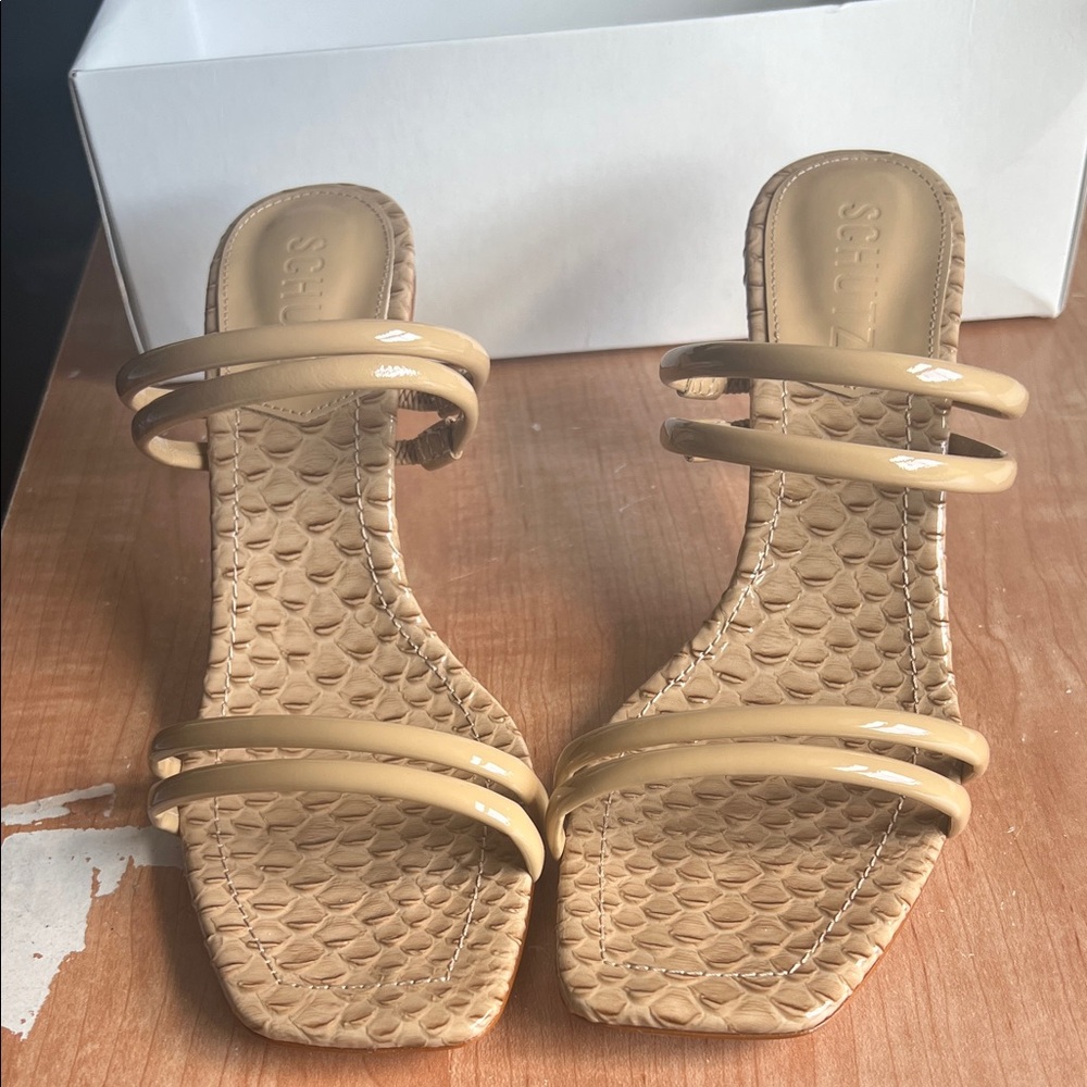 SCHUTZ Tan Casual Slip-On Sandals